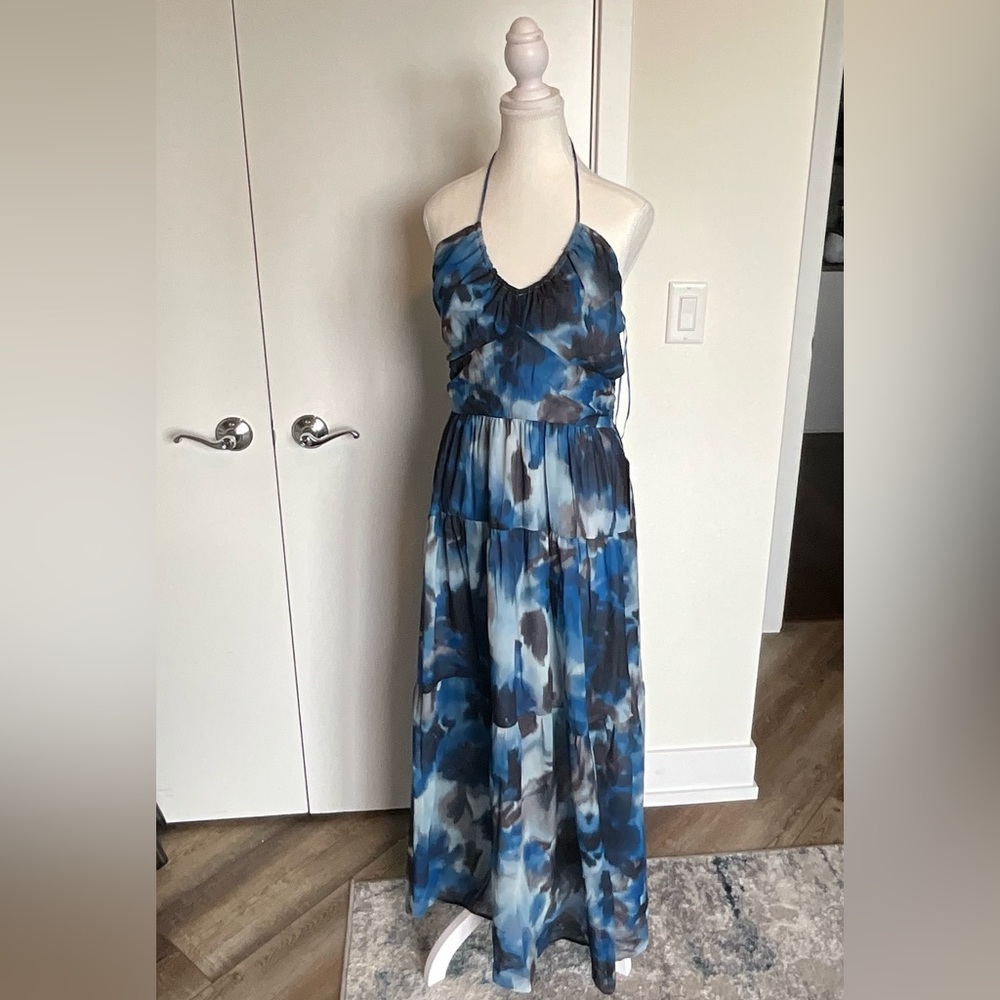 Socialite Blue Patterned Maxi Dress